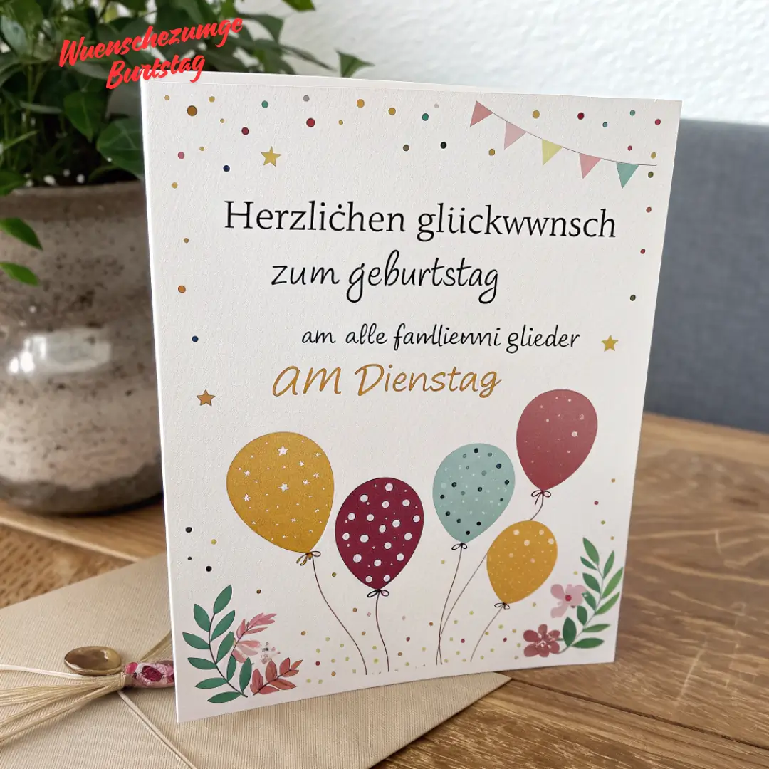 Geburtstagswünsche für Familienmitglieder am Dienstag