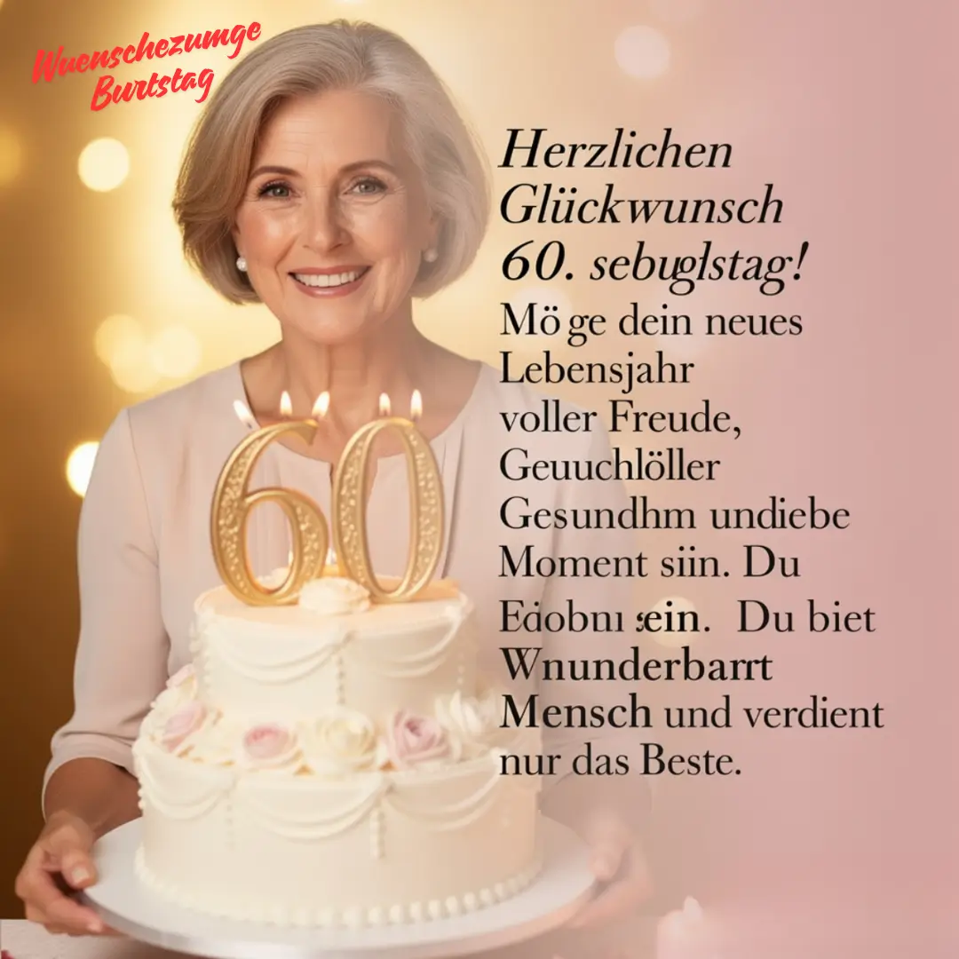 Mit 60 Strahlt Eine Frau Am Hellsten — Diese Wünsche! 6 Herzliche geburtstagswünsche 60 frau