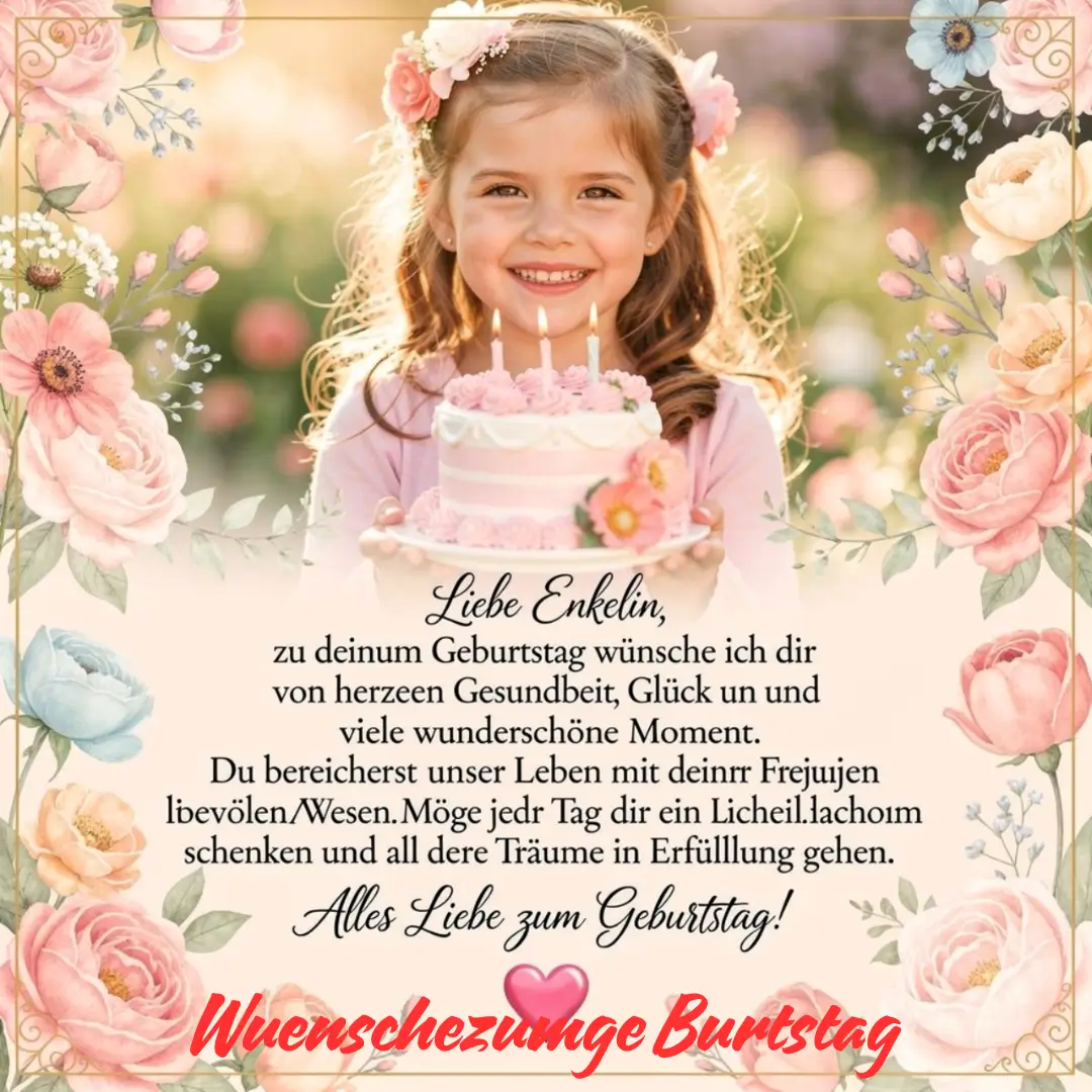 Herzlicher geburtstagswunsch für enkelin