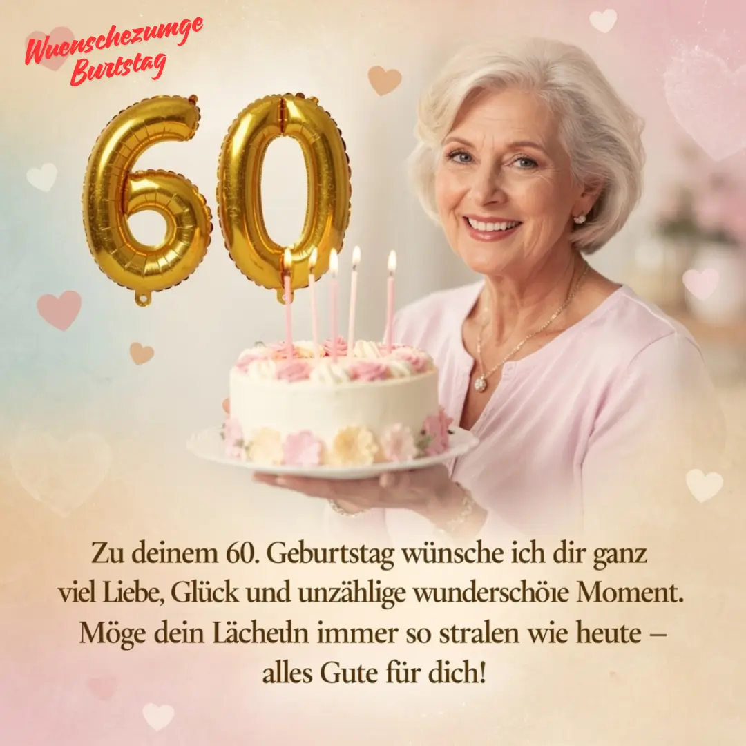 Mit 60 Strahlt Eine Frau Am Hellsten — Diese Wünsche! 4 Süße geburtstagswünsche 60 frau